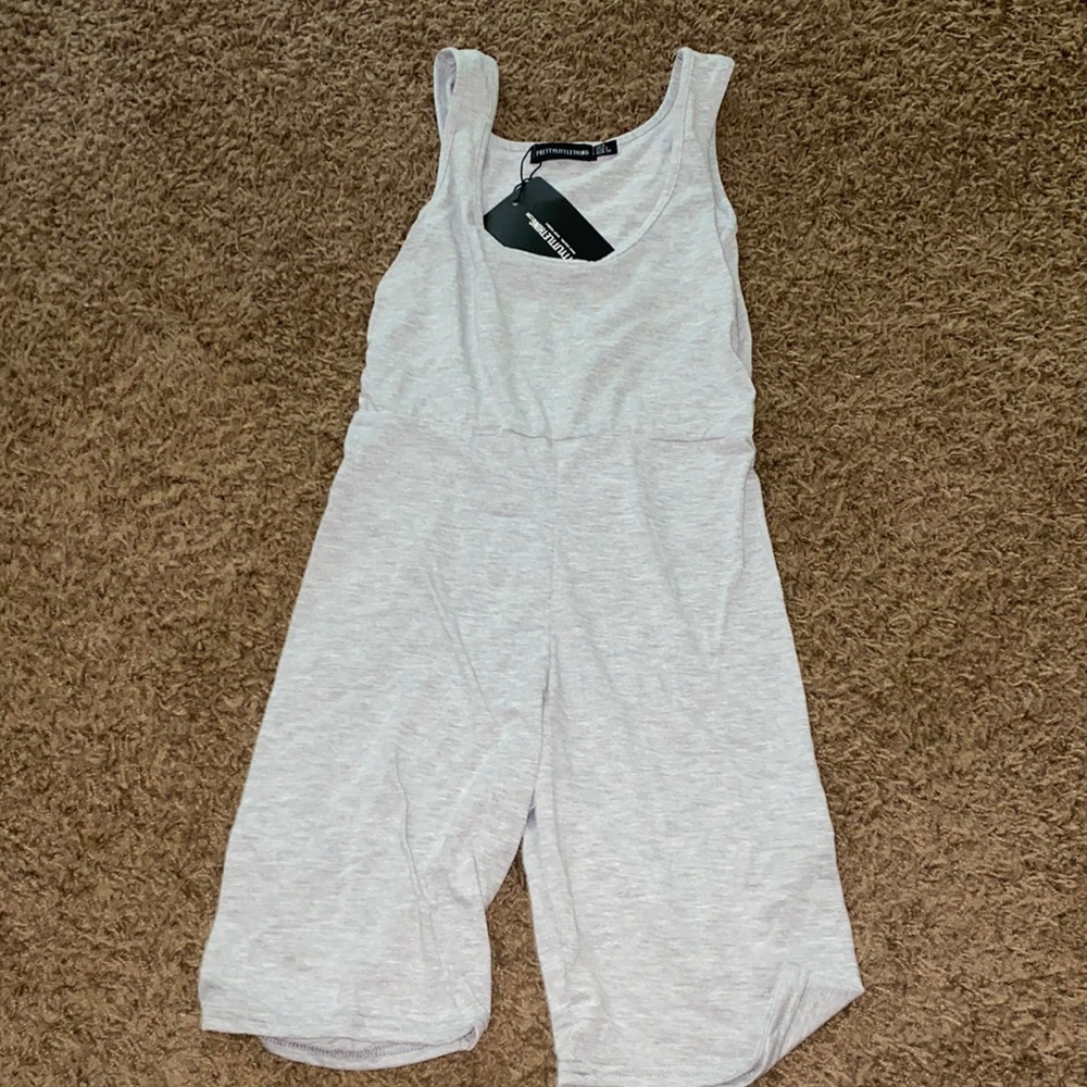 GREY COTTON SCOOP NECK UNITARD//SIZE 2